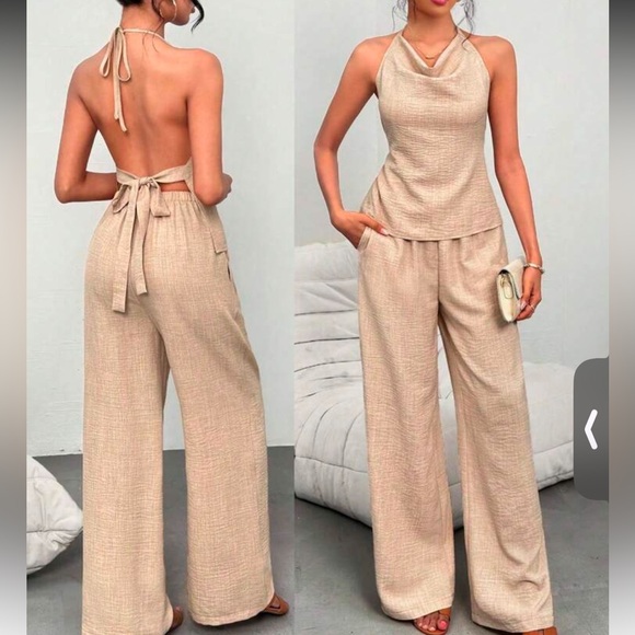Elegant Tan Women's Jumpsuit - Picture 1 of 2